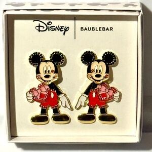 Disney x BaubleBar Mickey Mouse Kiss 3D Drop Earrings, Valentine’s Day Theme,